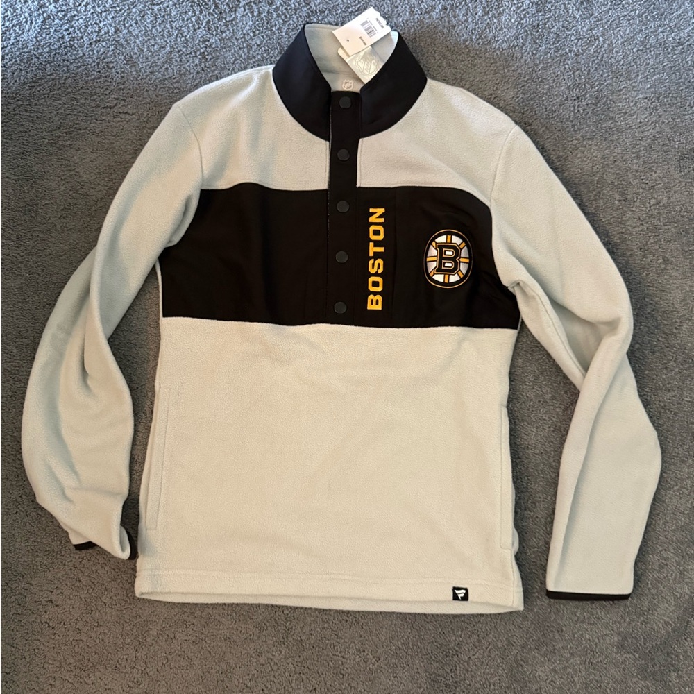 Fanatics Black and Gray NHL Pullover 1/4 snap size men’s medium NWT